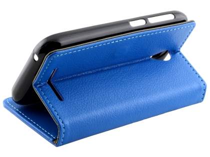 Slim Synthetic Leather Wallet Case with Stand for ZTE Blitz - Blue