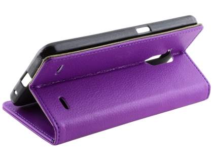 Slim Synthetic Leather Wallet Case with Stand for ZTE Blitz - Purple