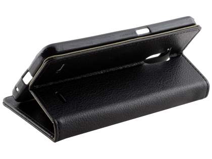 Slim Synthetic Leather Wallet Case with Stand for ZTE Blitz - Classic Black