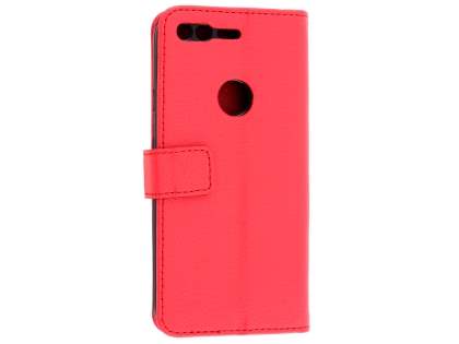 Slim Synthetic Leather Wallet Case with Stand for Google Pixel - Red