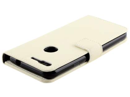 Slim Synthetic Leather Wallet Case with Stand for Google Pixel - White