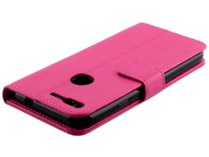Slim Synthetic Leather Wallet Case with Stand for Google Pixel - Pink