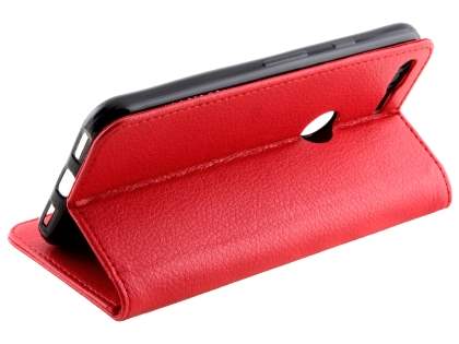 Slim Synthetic Leather Wallet Case with Stand for Google Pixel - Red