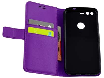 Slim Synthetic Leather Wallet Case with Stand for Google Pixel XL - Purple