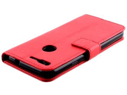 Slim Synthetic Leather Wallet Case with Stand for Google Pixel XL - Red