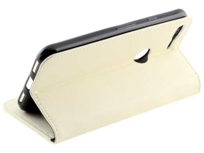 Slim Synthetic Leather Wallet Case with Stand for Google Pixel XL - White