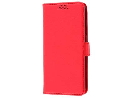 Synthetic Leather Wallet Case with Stand for Samsung Galaxy J5 Prime - Red
