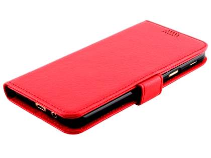 Synthetic Leather Wallet Case with Stand for Samsung Galaxy J5 Prime - Red