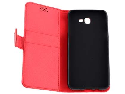 Synthetic Leather Wallet Case with Stand for Samsung Galaxy J5 Prime - Red