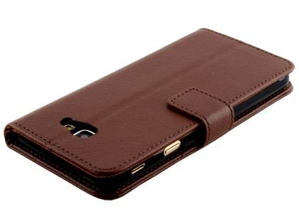Synthetic Leather Wallet Case with Stand for Samsung Galaxy J5 Prime - Brown