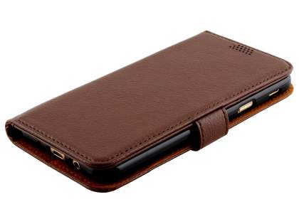 Synthetic Leather Wallet Case with Stand for Samsung Galaxy J5 Prime - Brown