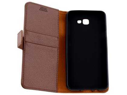 Synthetic Leather Wallet Case with Stand for Samsung Galaxy J5 Prime - Brown