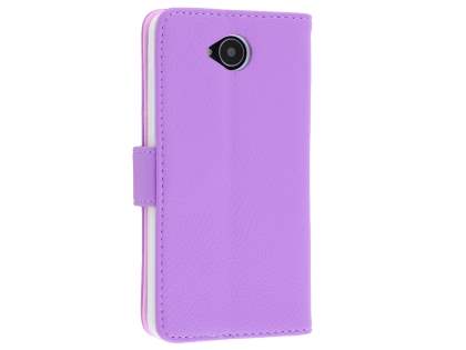 Slim Synthetic Leather Wallet Case with Stand for Microsoft Lumia 650 - Purple Leather Wallet Case