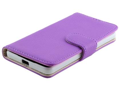 Slim Synthetic Leather Wallet Case with Stand for Microsoft Lumia 650 - Purple