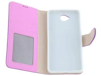 Slim Synthetic Leather Wallet Case with Stand for Microsoft Lumia 650 - Purple