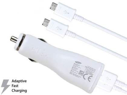 Samsung Fast Charging USB-A Dual-Port Car Charger with 1.5m Micro USB cable - White