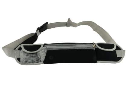 Universal Zip Pouch Running Belt - Black
