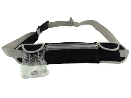Universal Zip Pouch Running Belt - Black