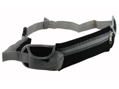 Universal Zip Pouch Running Belt - Black