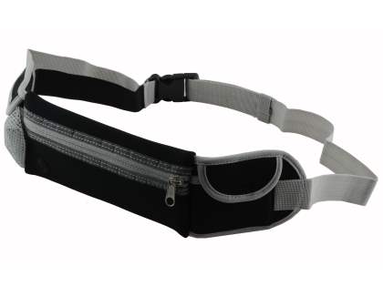 Universal Zip Pouch Running Belt - Black