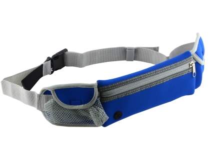 Universal Zip Pouch Running Belt - Blue