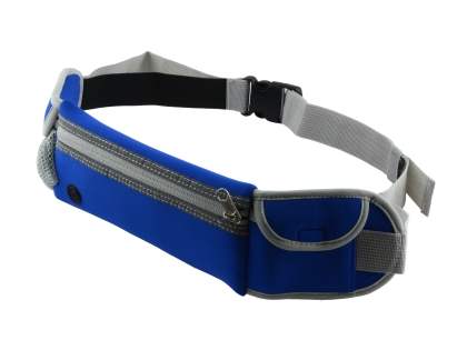 Universal Zip Pouch Running Belt - Blue