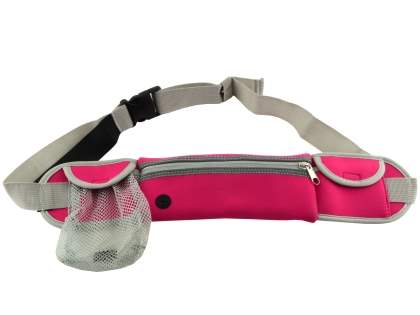 Universal Zip Pouch Running Belt - Pink