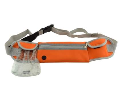 Universal Zip Pouch Running Belt - Orange