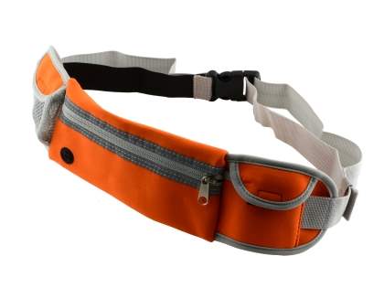 Universal Zip Pouch Running Belt - Orange