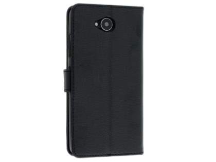 Slim Synthetic Leather Wallet Case with Stand for Microsoft Lumia 650 - Black Leather Wallet Case