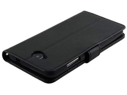 Slim Synthetic Leather Wallet Case with Stand for Microsoft Lumia 650 - Black