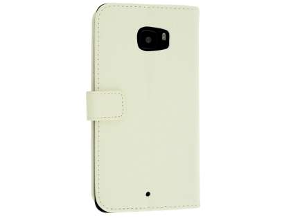 Slim Synthetic Leather Wallet Case with Stand for HTC U Ultra - Pearl White Leather Wallet Case