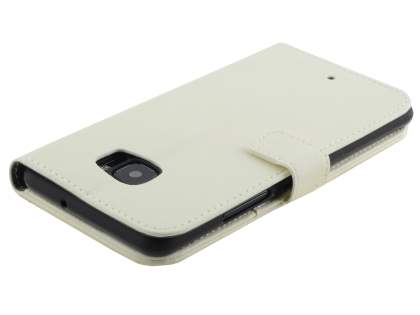 Slim Synthetic Leather Wallet Case with Stand for HTC U Ultra - Pearl White