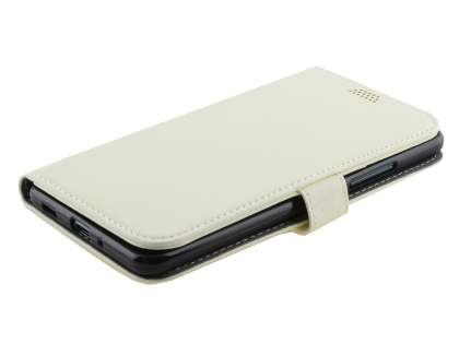Slim Synthetic Leather Wallet Case with Stand for HTC U Ultra - Pearl White