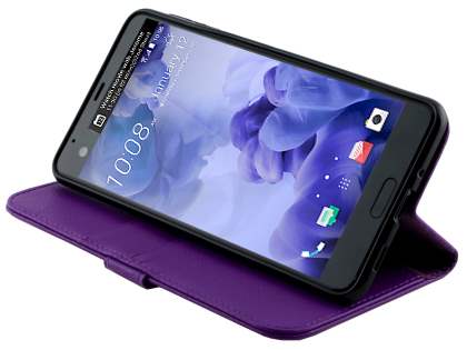 Slim Synthetic Leather Wallet Case with Stand for HTC U Ultra - Purple