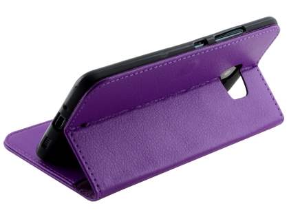 Slim Synthetic Leather Wallet Case with Stand for HTC U Ultra - Purple