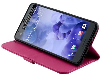 Slim Synthetic Leather Wallet Case with Stand for HTC U Ultra - Pink