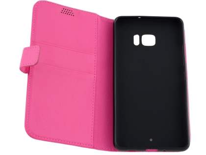 Slim Synthetic Leather Wallet Case with Stand for HTC U Ultra - Pink