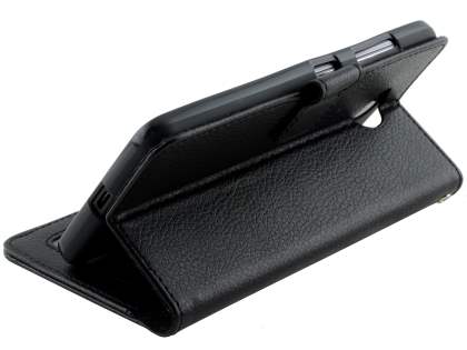 Slim Synthetic Leather Wallet Case with Stand for Microsoft Lumia 650 - Black