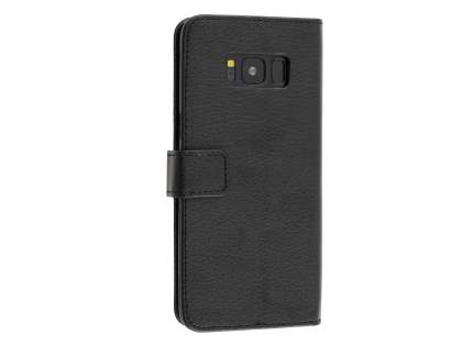 Synthetic Leather Wallet Case with Stand for Samsung Galaxy S8+ - Classic Black Synthetic Leather Wallet Case with Stand for Samsung Galaxy S8+ - Classic Black
