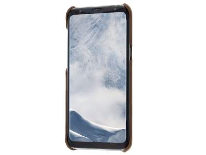 Top Grain Leather Back Cover for Samsung Galaxy S8 - Dark Brown