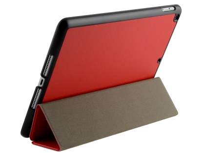 Premium Slim Synthetic Leather Flip Case with Stand for iPad 6th/5th Gen - Red/Black