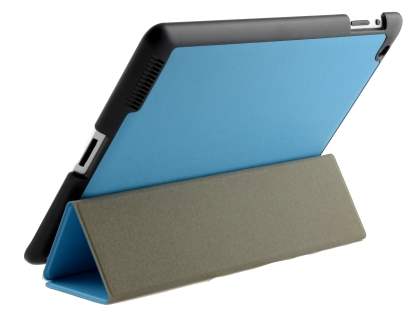 Premium Slim Synthetic Leather Flip Case with Stand for iPad 2/3/4 - Sky Blue Leather Flip Case