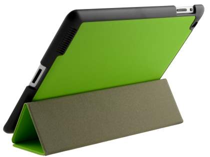 Premium Slim Synthetic Leather Flip Case with Stand for iPad 2/3/4 - Green Leather Flip Case
