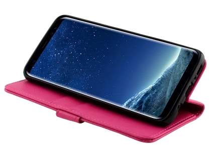 Synthetic Leather Wallet Case with Stand for Samsung Galaxy S8 - Pink