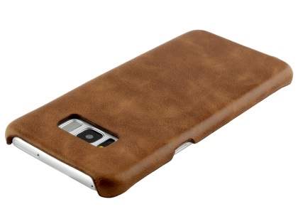 Top Grain Leather Back Cover for Samsung Galaxy S8 - Dark Brown