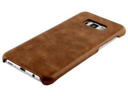 Top Grain Leather Back Cover for Samsung Galaxy S8 - Dark Brown