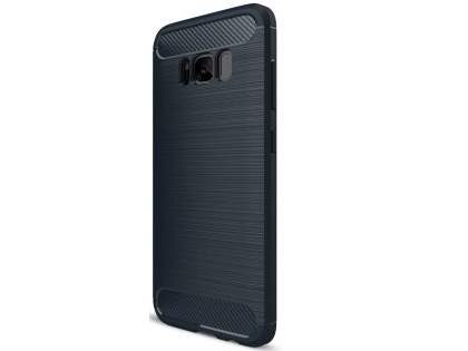 Flexible Carbon Fibre Style Case for Samsung Galaxy S8+ - Midnight Blue Soft Cover