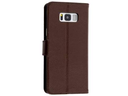 Premium Leather Wallet Case for Samsung Galaxy S8+ - Brown