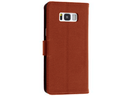 Premium Leather Wallet Case for  Samsung Galaxy S8 - Caramel